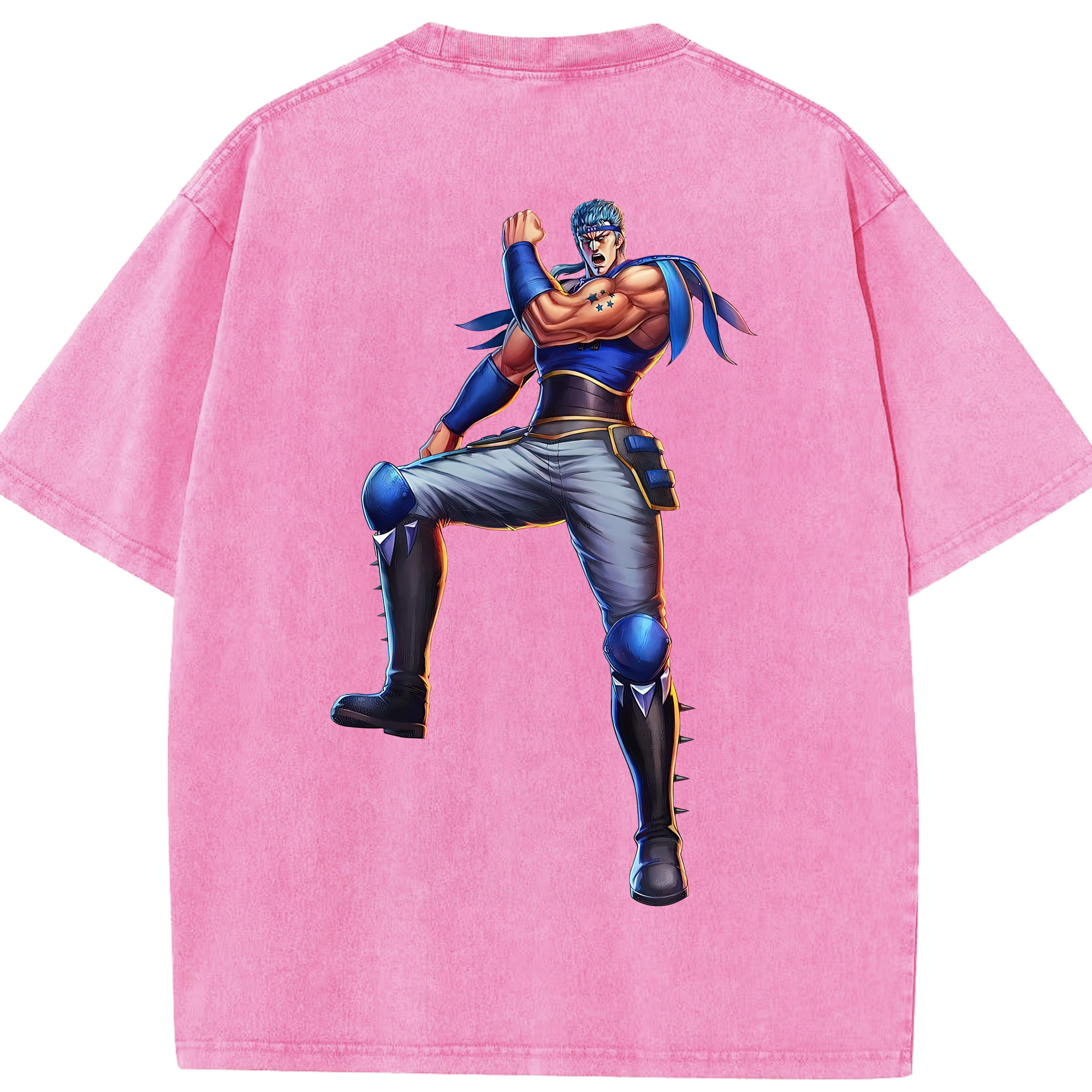 （画像用） 北斗の拳 Fist of the North Star 綿100% ヴィンテージ風 半袖Tシャツ（背面プリント）
